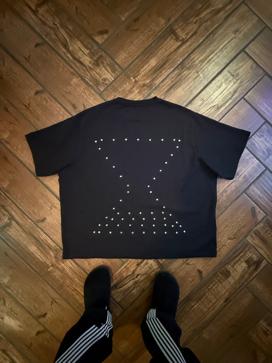 "YOUR TIME?" Boxy fit T-Shirt with Rhinestones