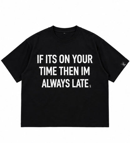 "YOUR TIME?" Boxy fit T-Shirt with Rhinestones