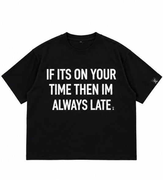 "YOUR TIME?" Boxy fit T-Shirt with Rhinestones