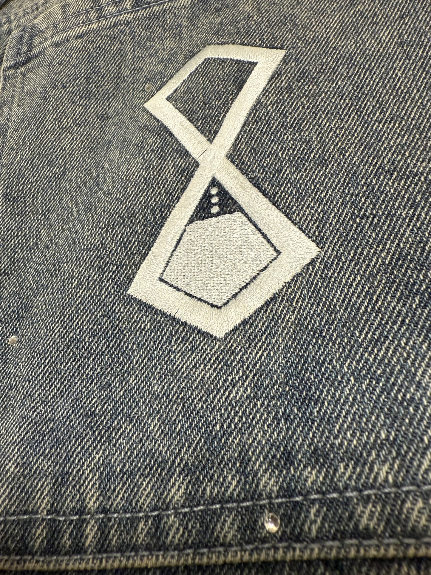 "STAR DAZED" Diamond Studed Baggy Jorts